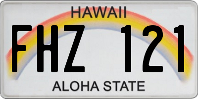 HI license plate FHZ121