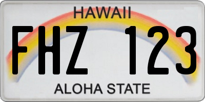 HI license plate FHZ123