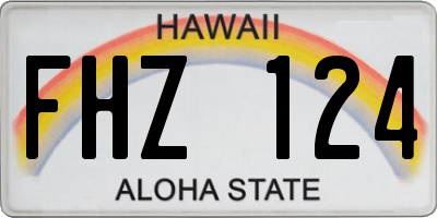 HI license plate FHZ124