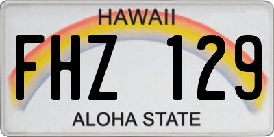 HI license plate FHZ129