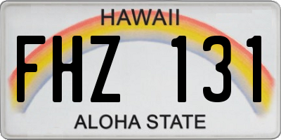 HI license plate FHZ131