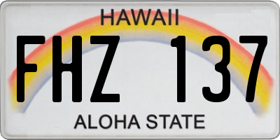 HI license plate FHZ137