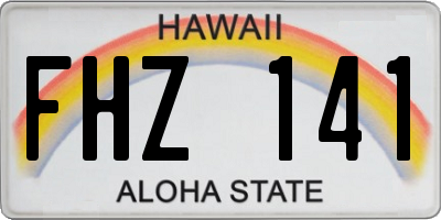 HI license plate FHZ141