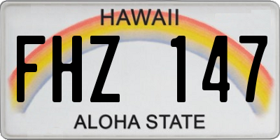 HI license plate FHZ147