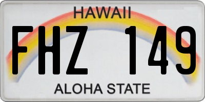HI license plate FHZ149