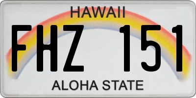 HI license plate FHZ151