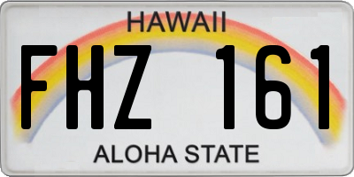HI license plate FHZ161