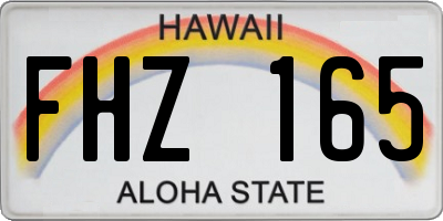 HI license plate FHZ165