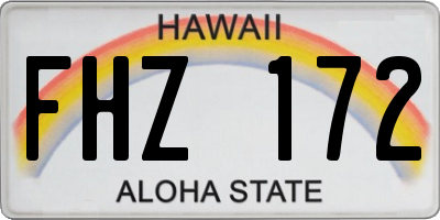HI license plate FHZ172