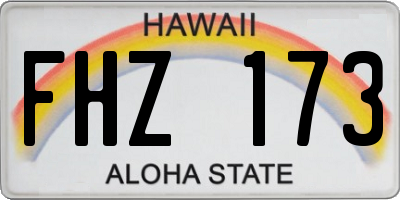 HI license plate FHZ173