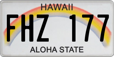 HI license plate FHZ177