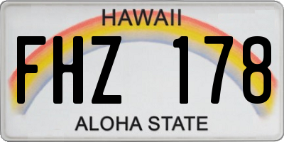 HI license plate FHZ178