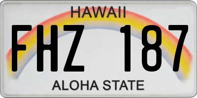 HI license plate FHZ187