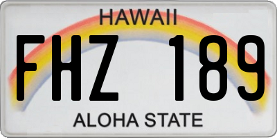 HI license plate FHZ189