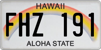 HI license plate FHZ191