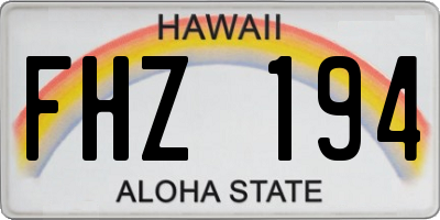 HI license plate FHZ194