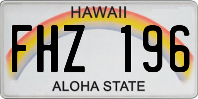 HI license plate FHZ196