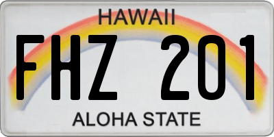 HI license plate FHZ201