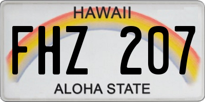 HI license plate FHZ207