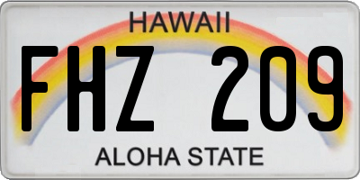 HI license plate FHZ209