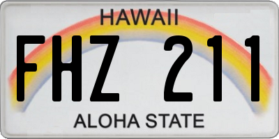 HI license plate FHZ211