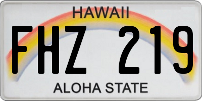 HI license plate FHZ219