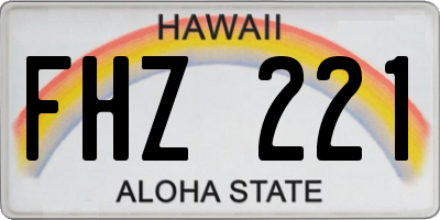 HI license plate FHZ221