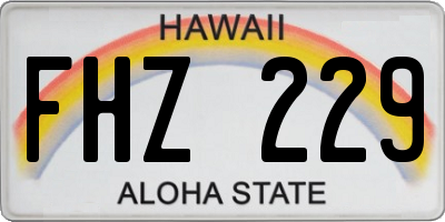 HI license plate FHZ229