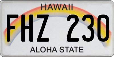 HI license plate FHZ230