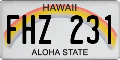 HI license plate FHZ231