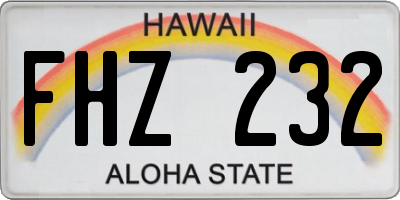 HI license plate FHZ232