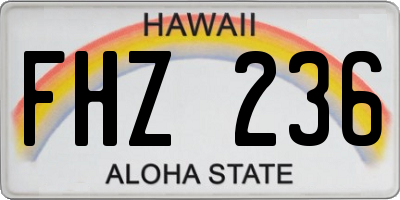 HI license plate FHZ236