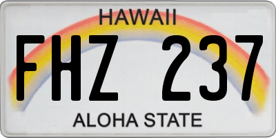 HI license plate FHZ237