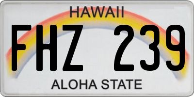 HI license plate FHZ239