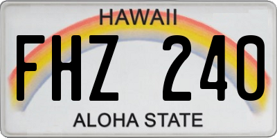 HI license plate FHZ240