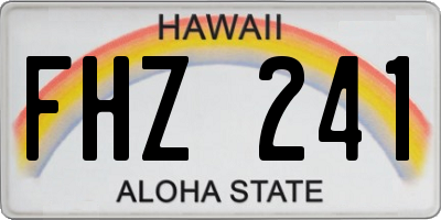 HI license plate FHZ241