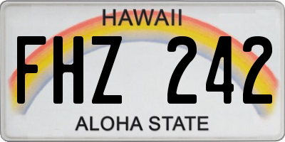 HI license plate FHZ242