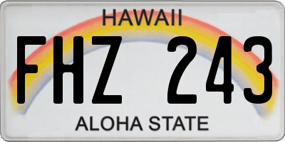 HI license plate FHZ243