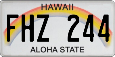 HI license plate FHZ244