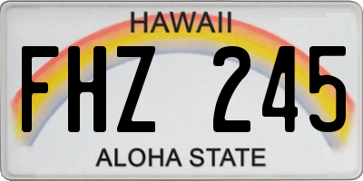 HI license plate FHZ245