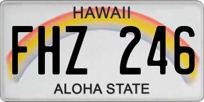 HI license plate FHZ246