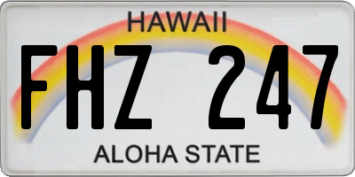 HI license plate FHZ247