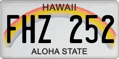 HI license plate FHZ252