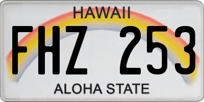 HI license plate FHZ253
