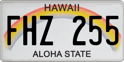 HI license plate FHZ255