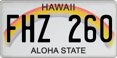 HI license plate FHZ260