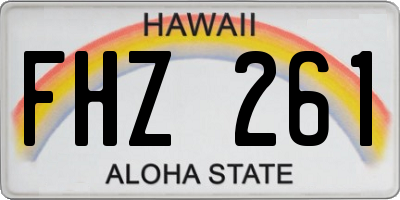 HI license plate FHZ261