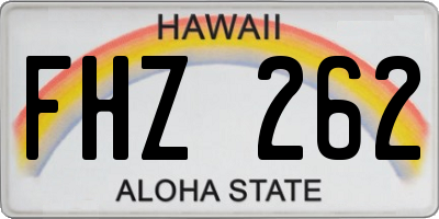 HI license plate FHZ262