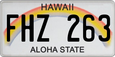 HI license plate FHZ263
