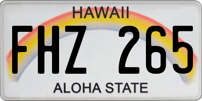 HI license plate FHZ265